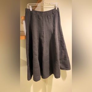 Claiborne 100% LINEN maxi size 8 brown maxi skirt beautiful flowing full skirt!!